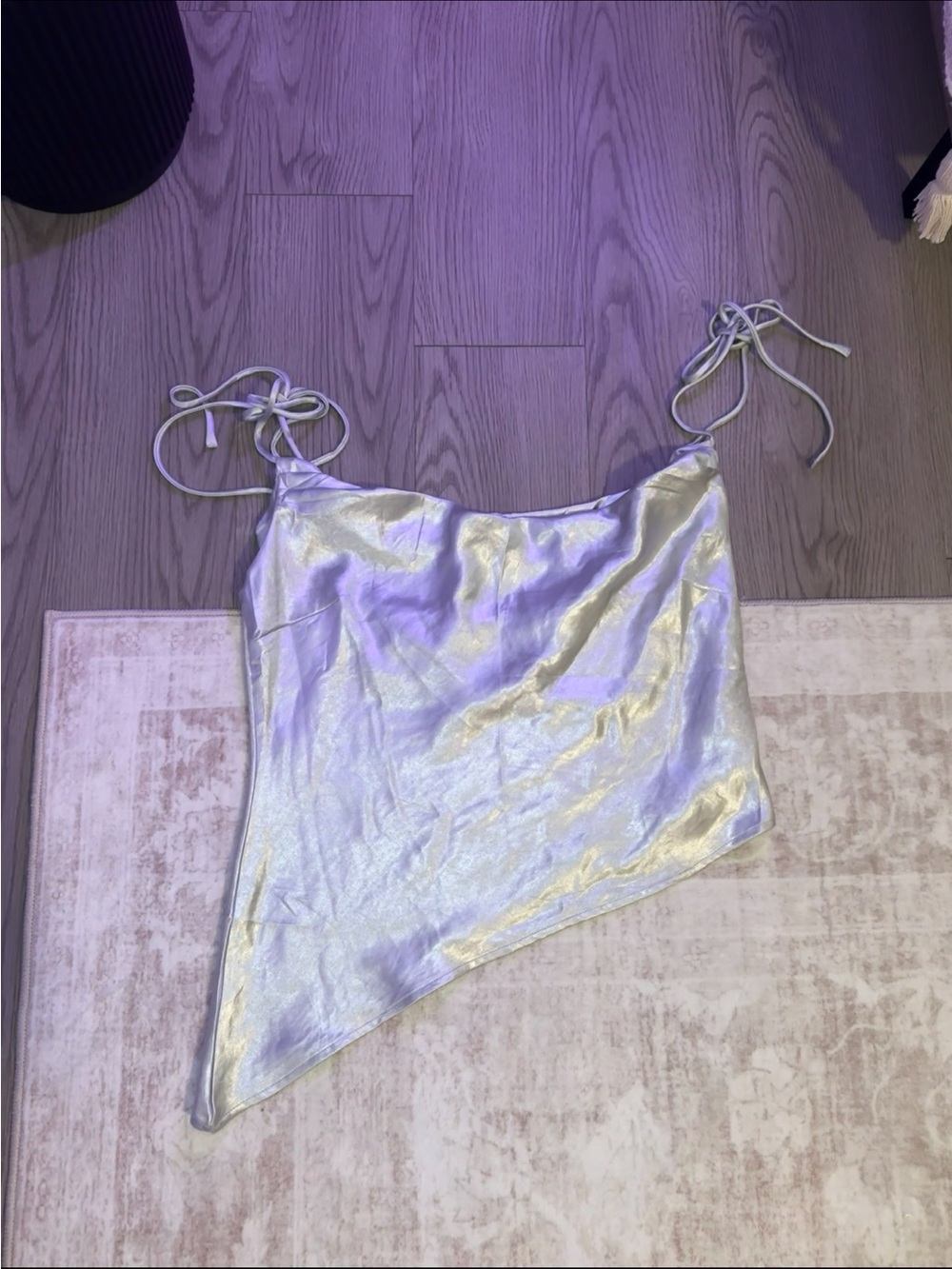 Meshki Satin- Like Cowl Neck Top